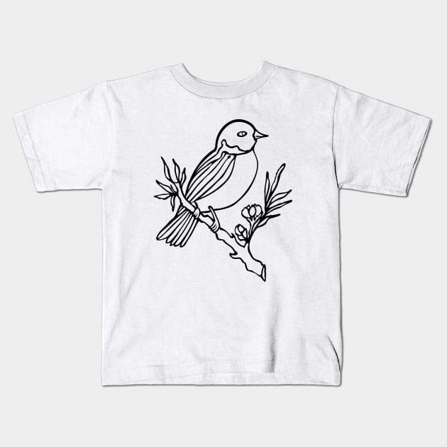 Perched Bird Kids T-Shirt by scdesigns